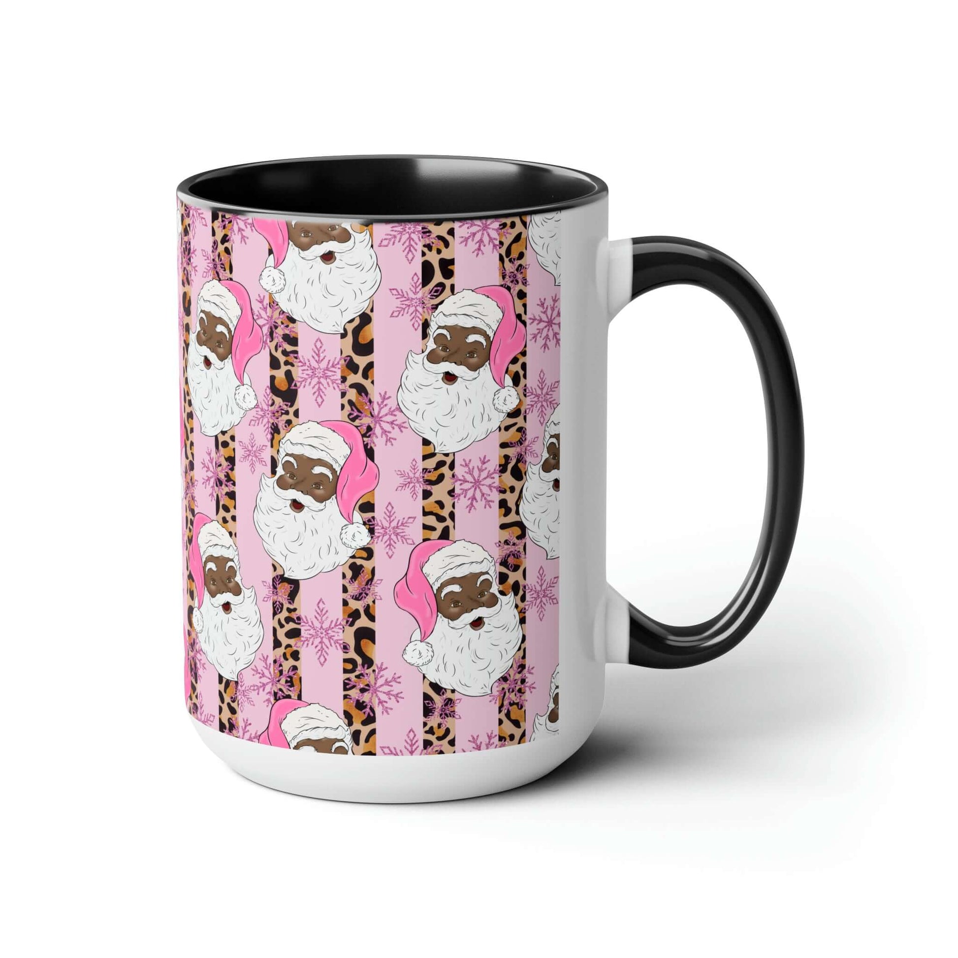 Christmas Black-Santa Coffee Mug, 15oz Christmas Mug, Brand63