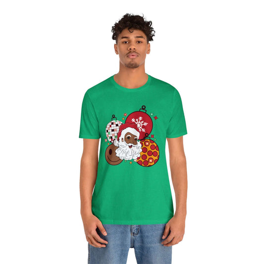 Christmas Black Santa T-Shirt, Unisex Sizing, Brand63