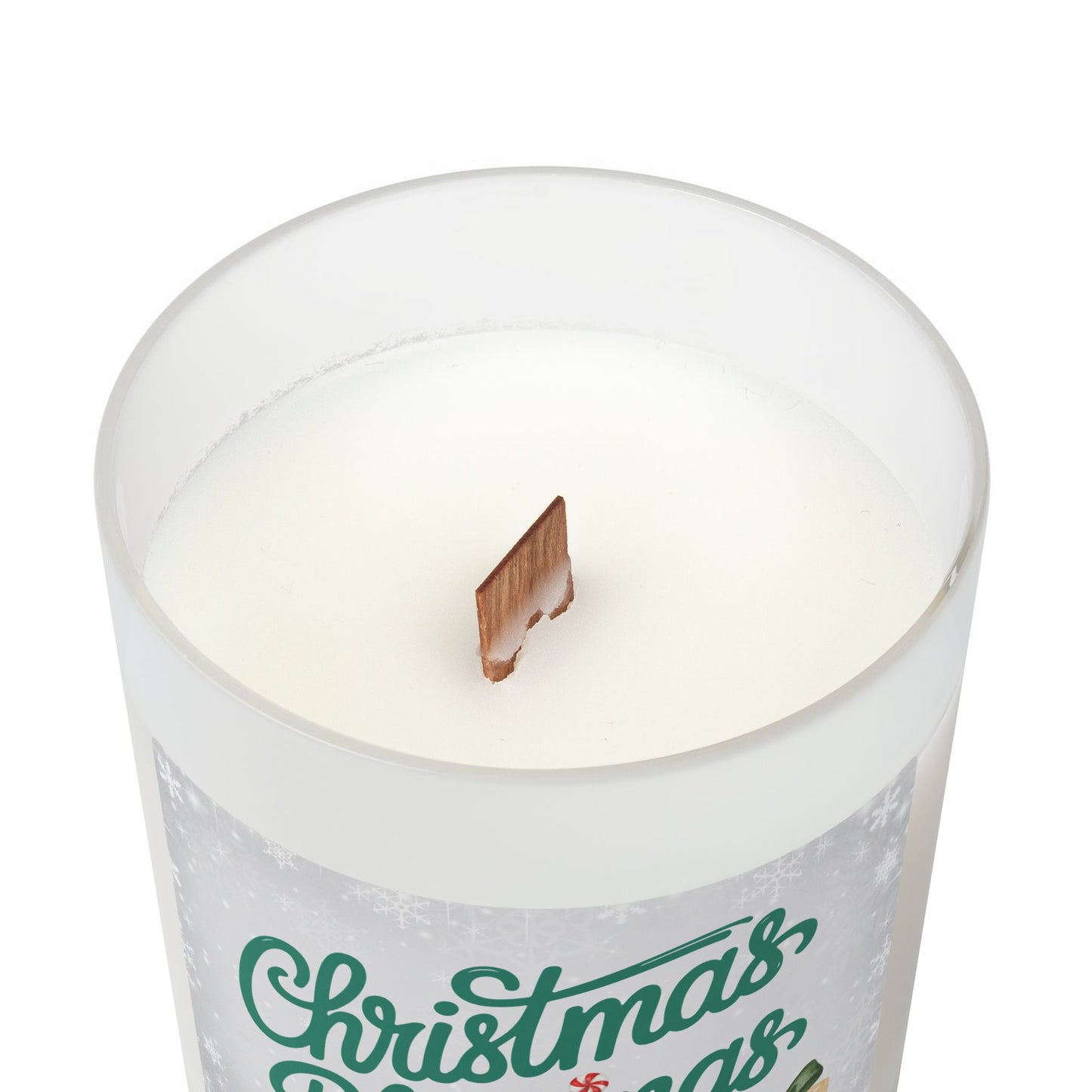 Christmas Blessings Frosted Glass Christmas Candle — 11oz, Brand63