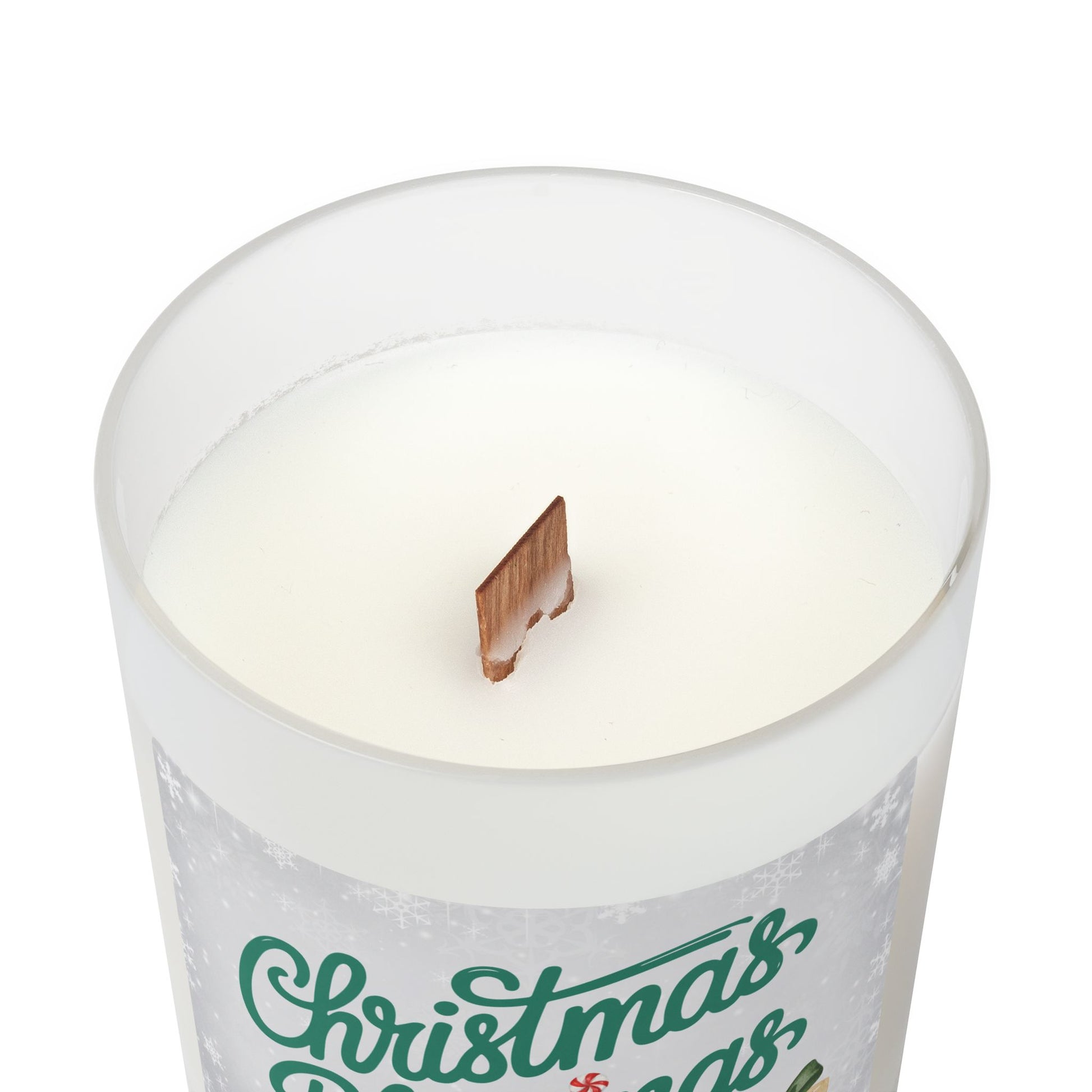 Christmas Blessings Frosted Glass Christmas Candle — 11oz, Brand63