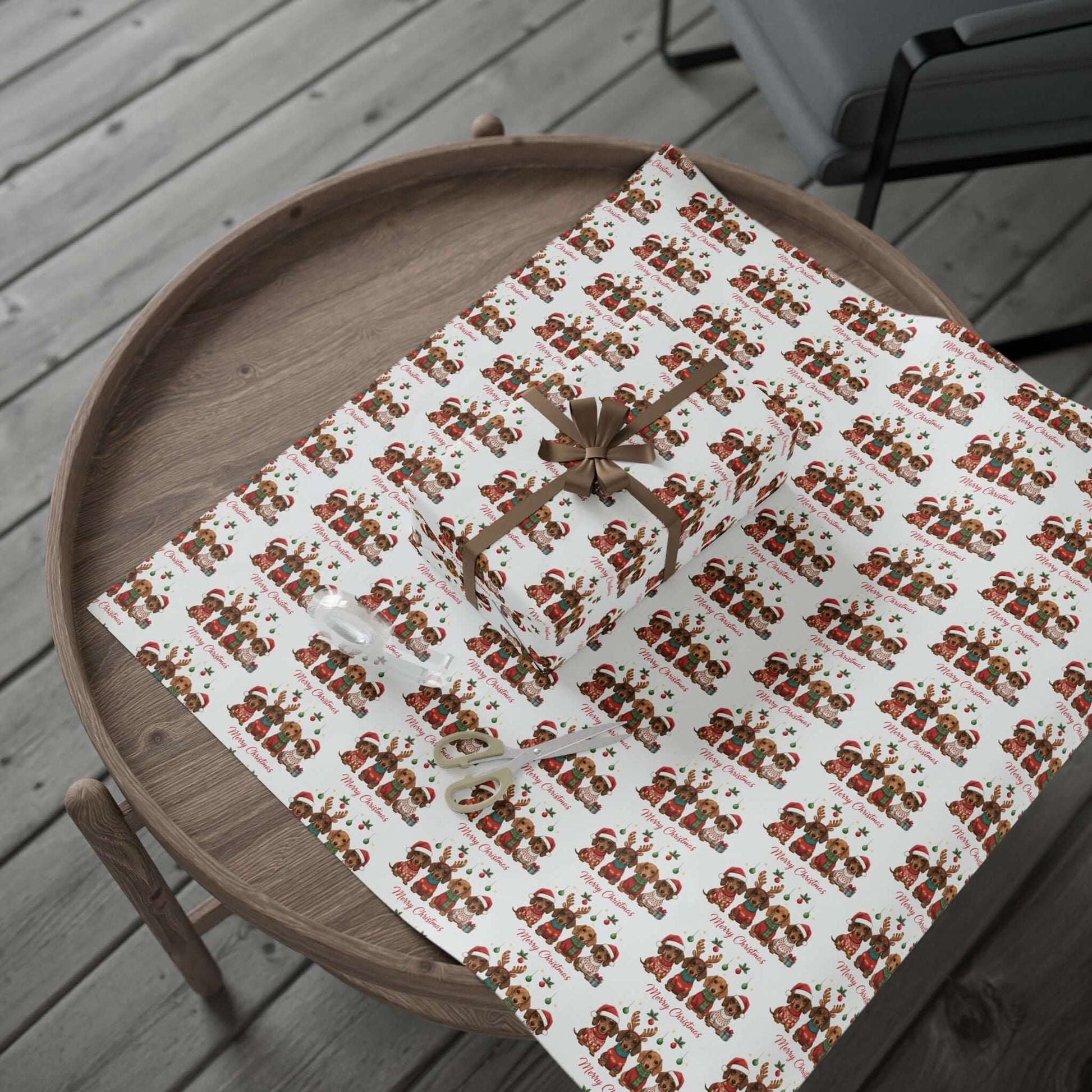 Christmas Dachshund Puppy Wrapping Paper, Brand63