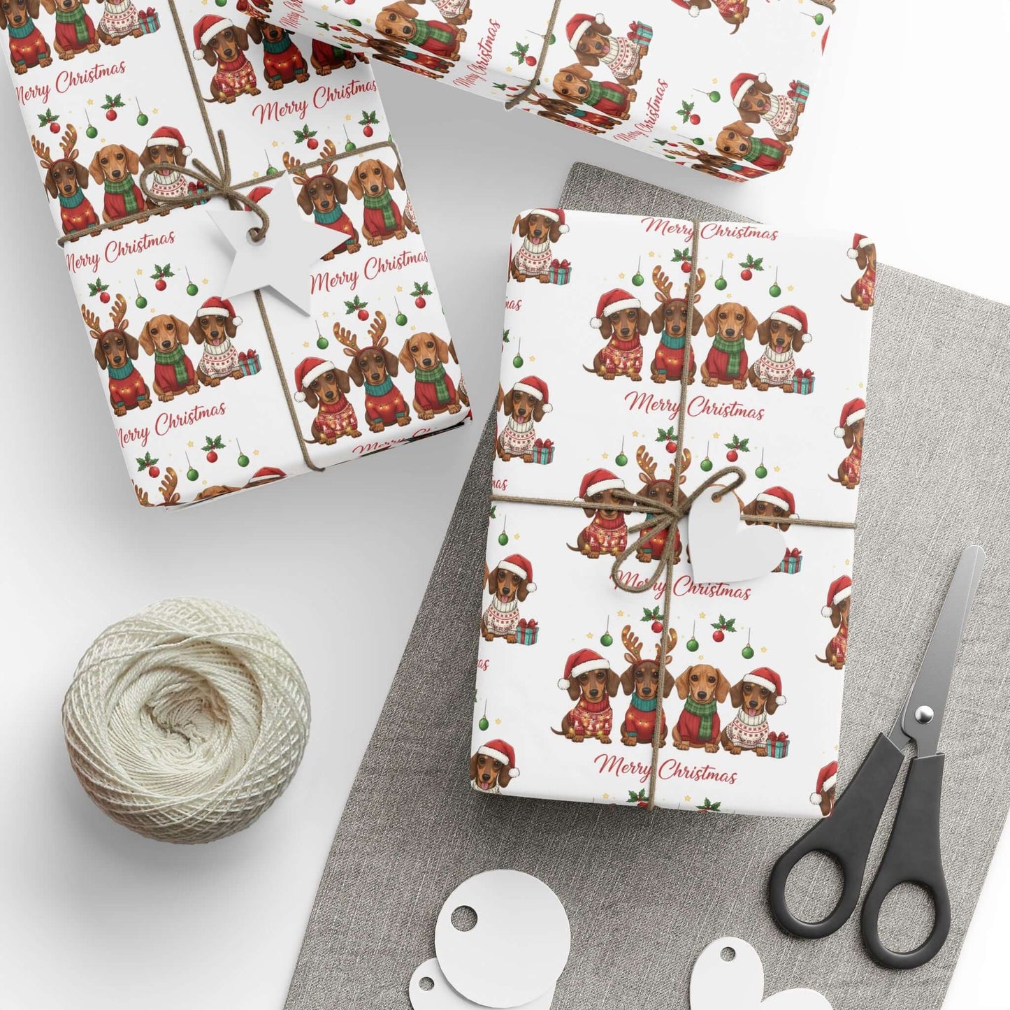 Christmas Dachshund Puppy Wrapping Paper, Brand63