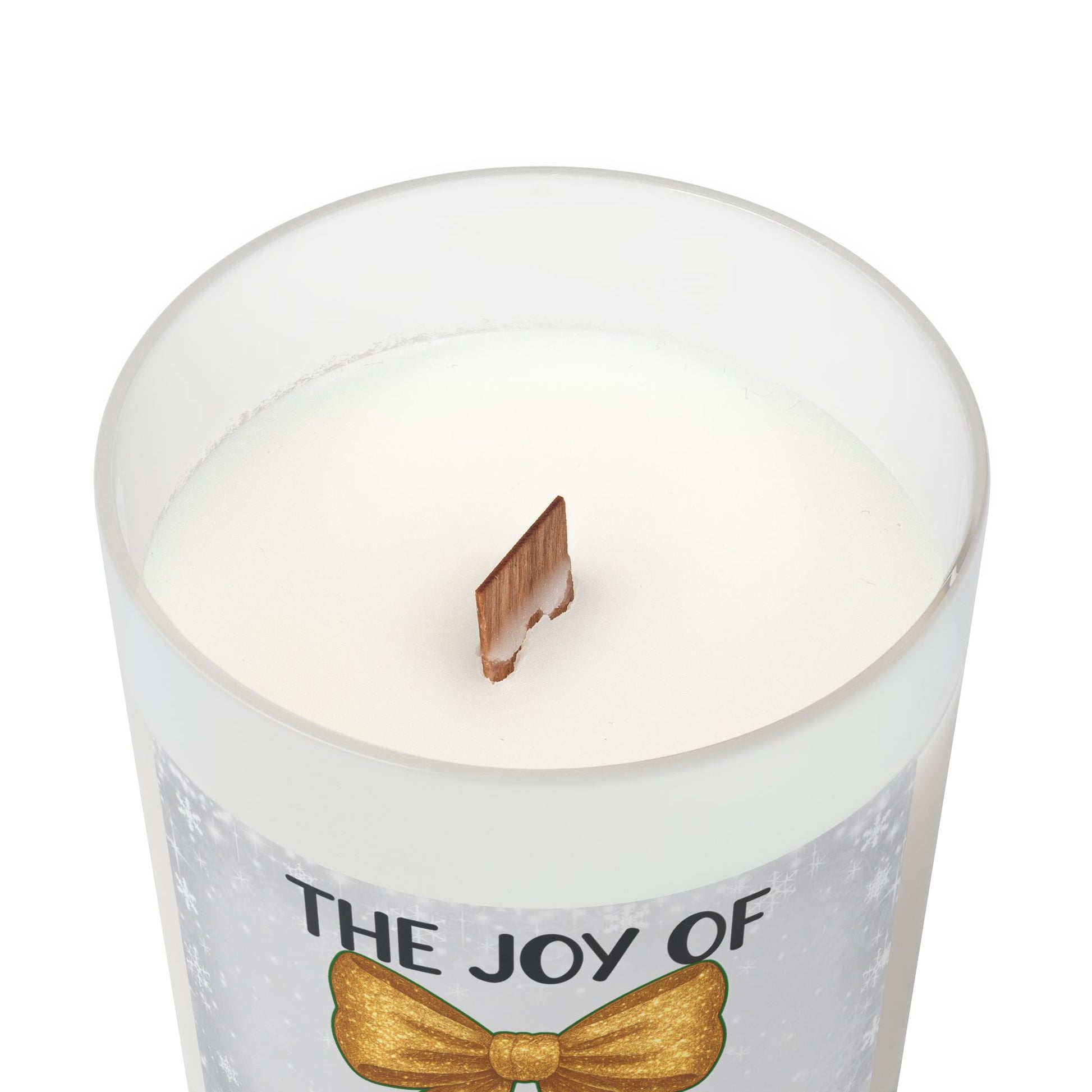 Christmas Joy Frosted Glass Christmas Candle — 11oz, Brand63