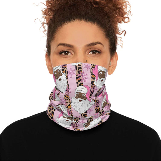 Christmas Lightweight Neck Gaiter, Black-Santa Christmas Face Mask - Pink, Brand63