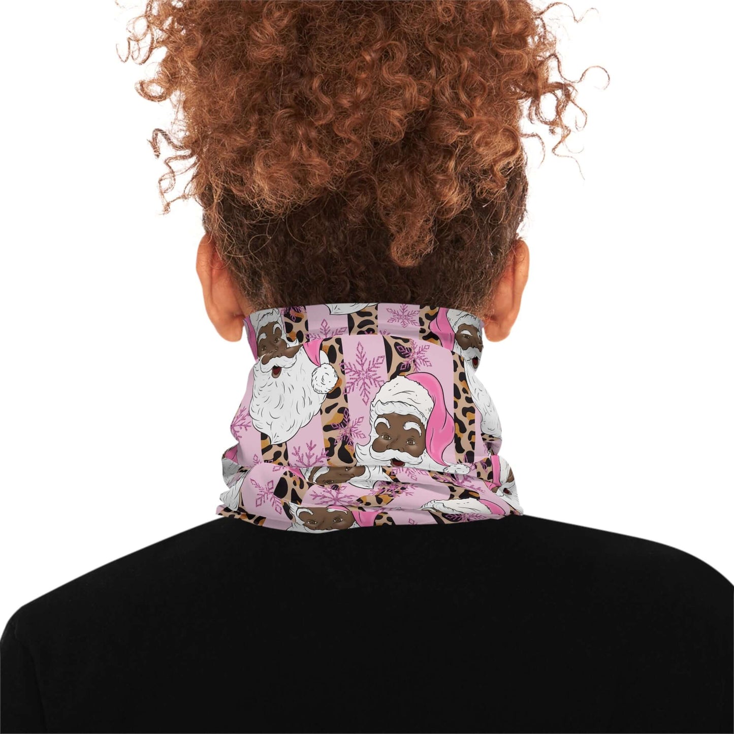 Christmas Lightweight Neck Gaiter, Black-Santa Christmas Face Mask - Pink, Brand63
