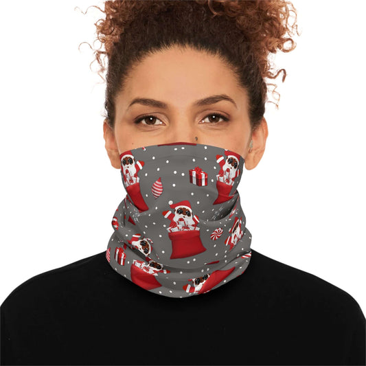 Christmas Lightweight Neck Gaiter, Black-Santa Christmas Face Mask - Red, Brand63