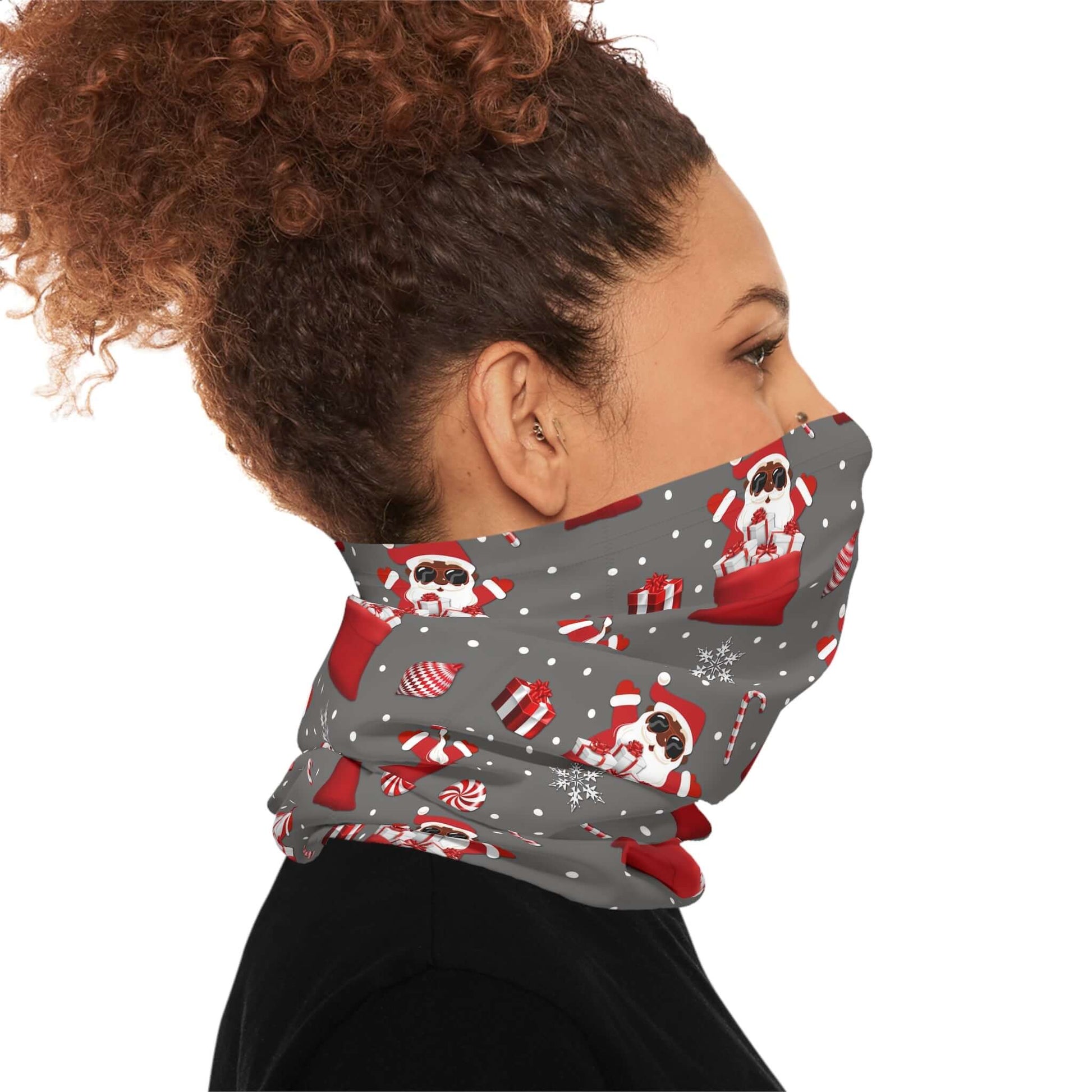 Christmas Lightweight Neck Gaiter, Black-Santa Christmas Face Mask - Red, Brand63