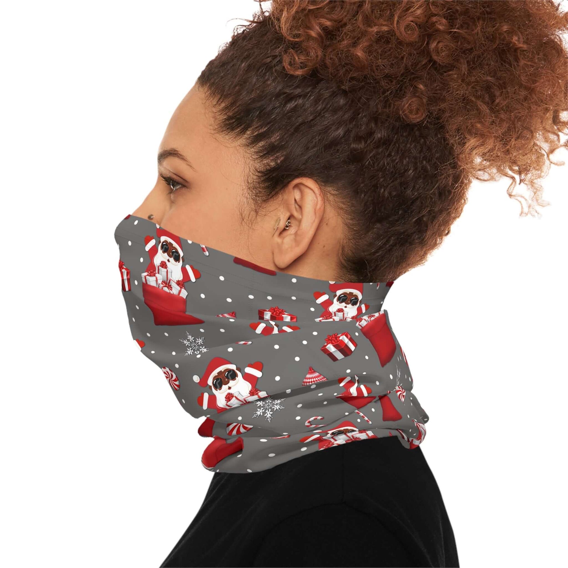Christmas Lightweight Neck Gaiter, Black-Santa Christmas Face Mask - Red, Brand63