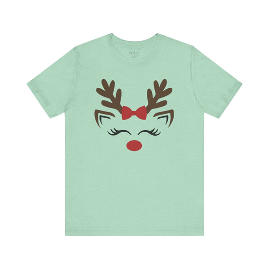 Christmas Red Nose Reindeer Jersey T-Shirt, Brand63