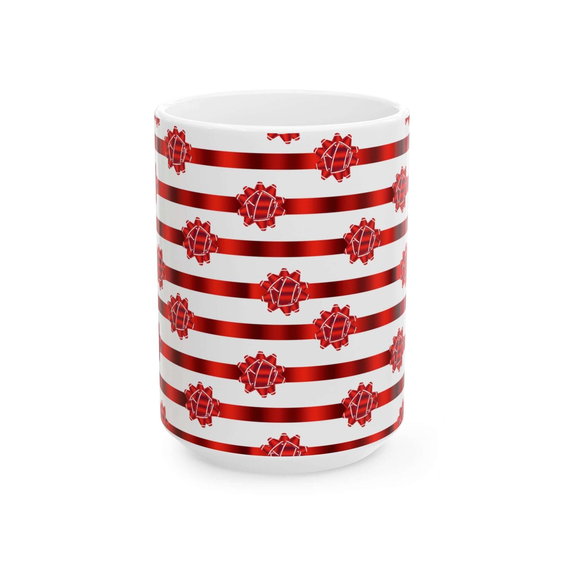Christmas Wrapped, Bow Ceramic Mug - 15oz, Brand63