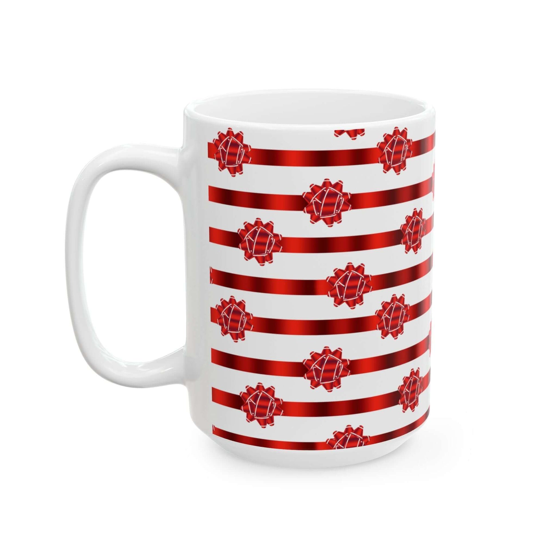 Christmas Wrapped, Bow Ceramic Mug - 15oz, Brand63