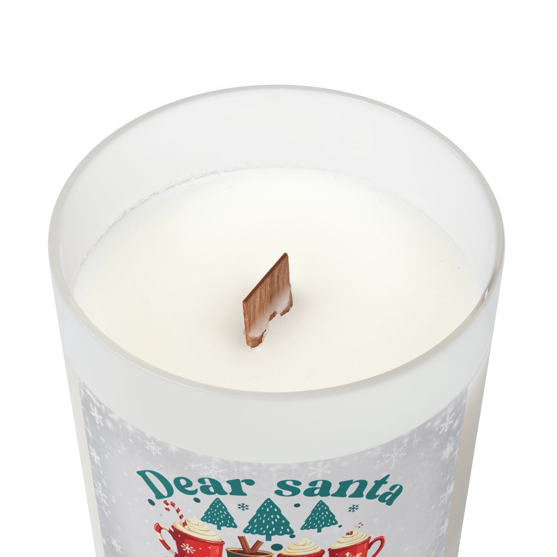 Coffee Lovers Frosted Glass Christmas Candle — 11oz, Brand63