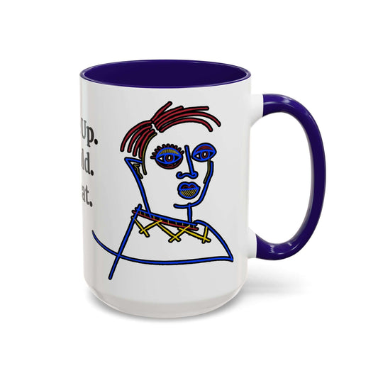 Coffee Mug Abstract Art Deco Wake Up Be Bold Repeat, Brand63