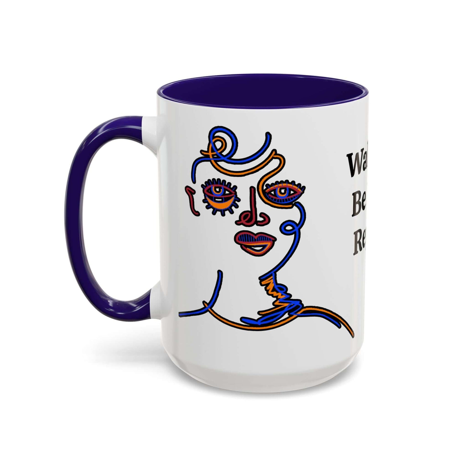 Coffee Mug Abstract Art Deco Wake Up Be Bold Repeat, Brand63