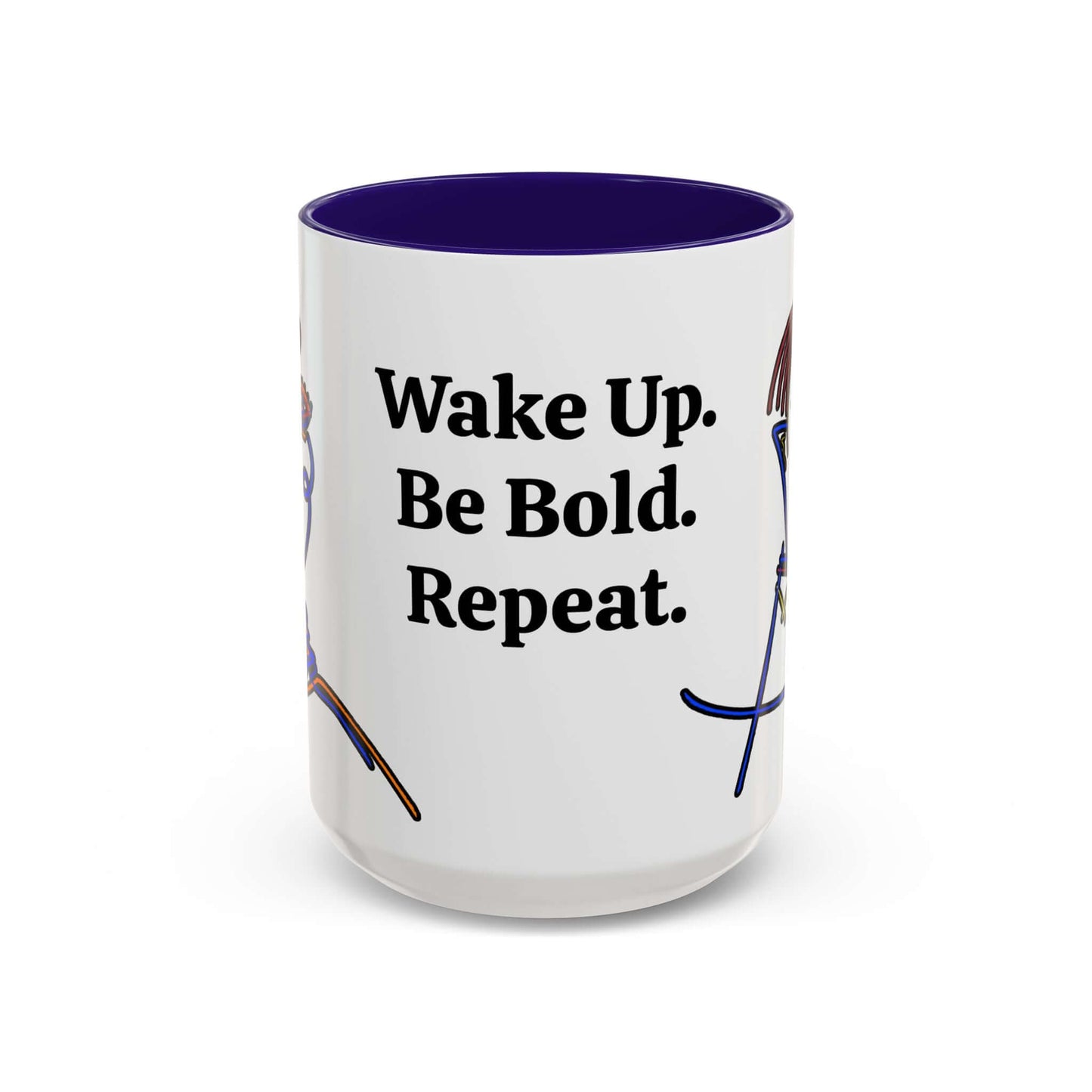 Coffee Mug Abstract Art Deco Wake Up Be Bold Repeat, Brand63