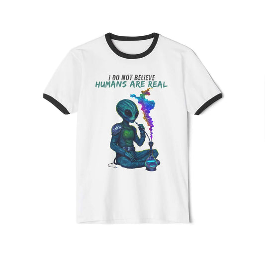 Cosmic Alien Hookah Space Cotton Ringer T-Shirt - Men's & Women Shirt, Brand63