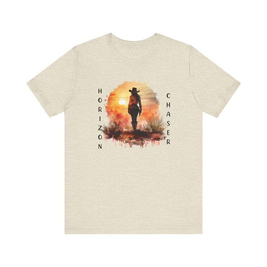 Cowgirl Horizon Chaser T-shirt | Watercolor Sunset Western Cowgirl Shirt, Brand63