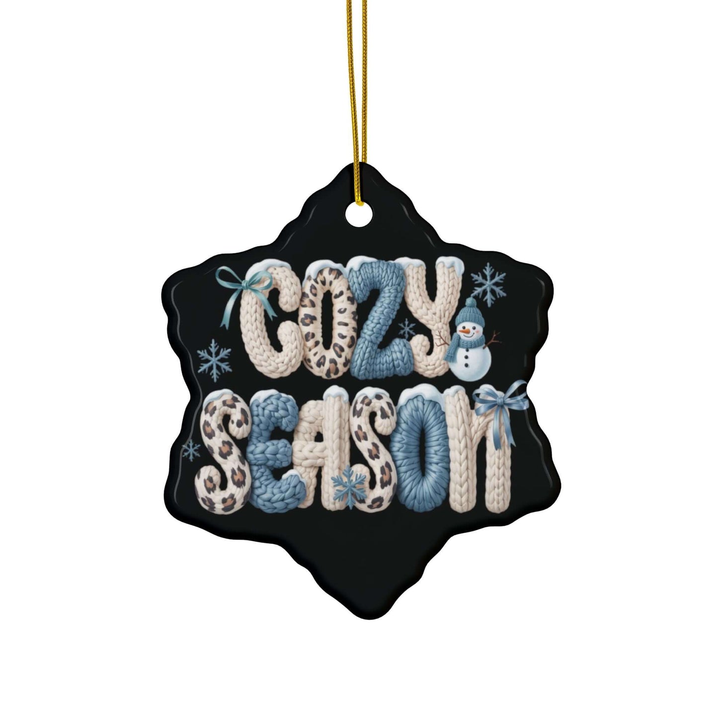 Cozy Season Faux Knit Lettering Tree Ornaments, Brand63