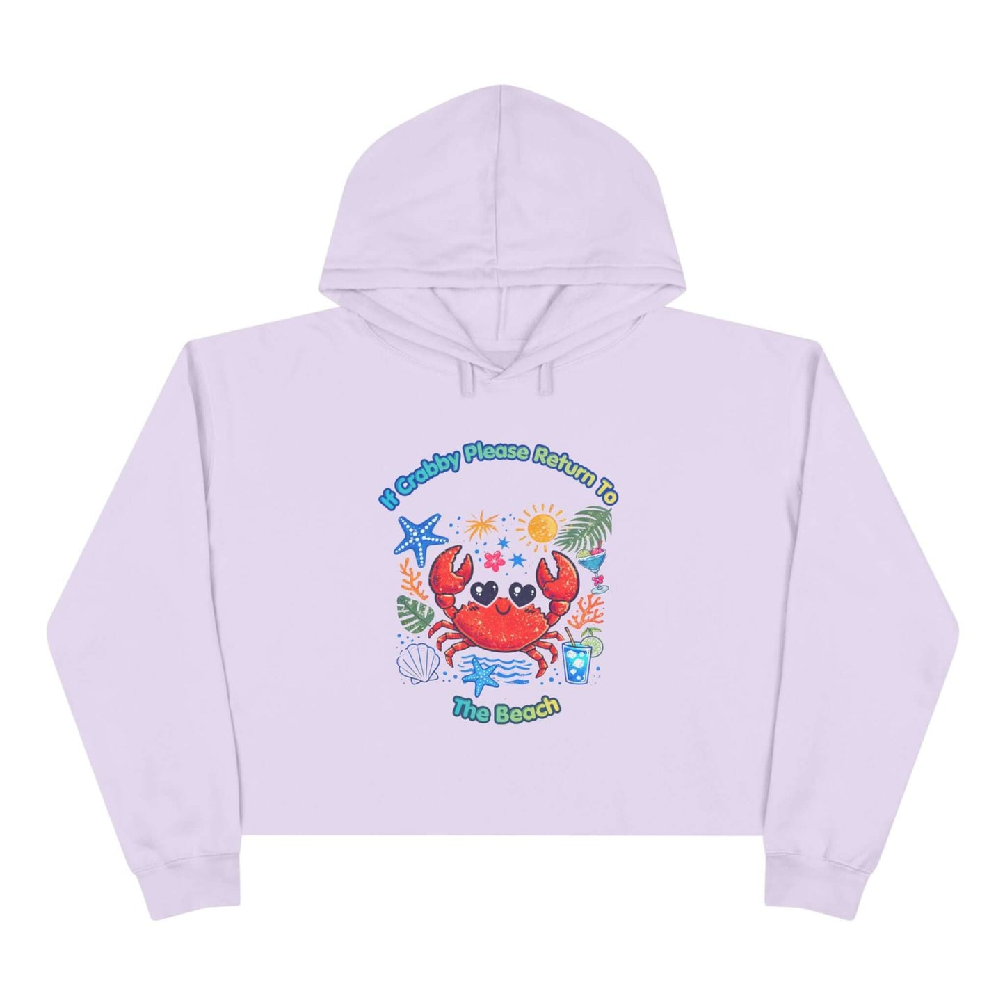 Crabby Beach Vibes Crop Hoodie, Brand63, Hoodies