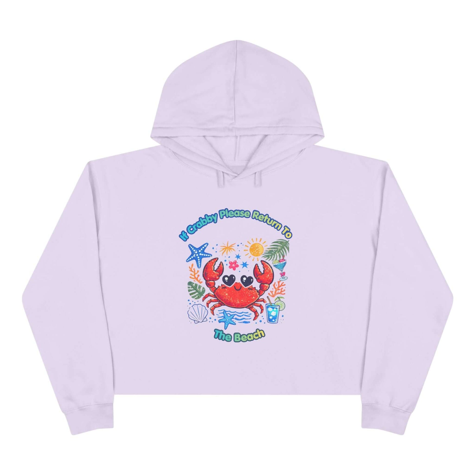 Crabby Beach Vibes Crop Hoodie, Brand63, Hoodies
