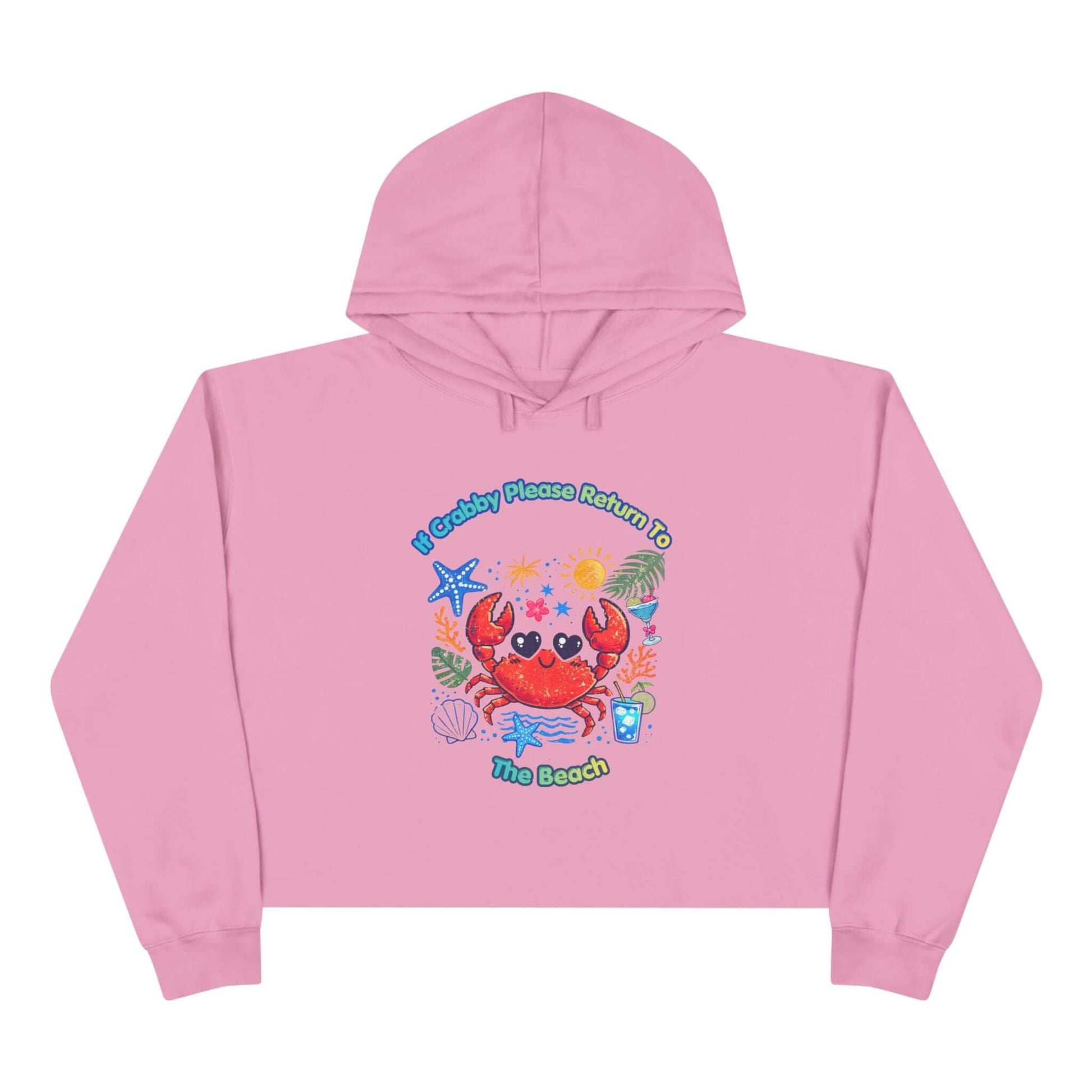 Crabby Beach Vibes Crop Hoodie, Brand63, Hoodies