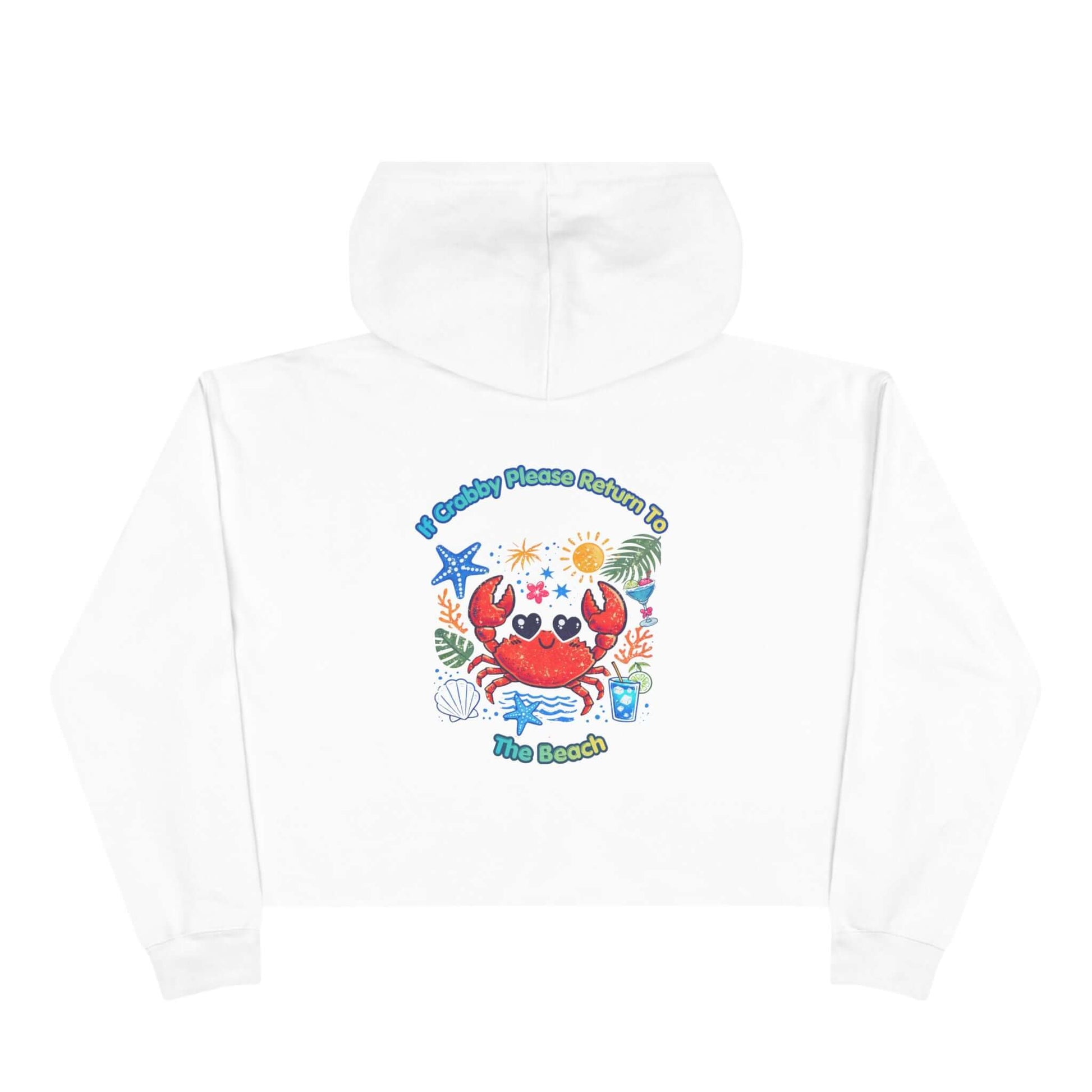 Crabby Beach Vibes Crop Hoodie, Brand63, Hoodies