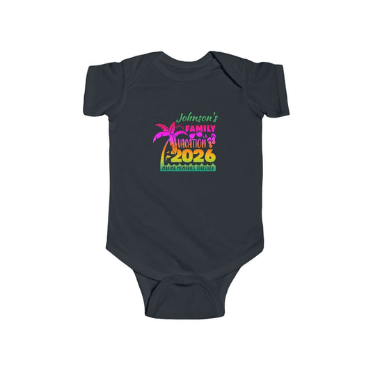 Custom Personalized Infant Family Vacation Onesie, Brand63