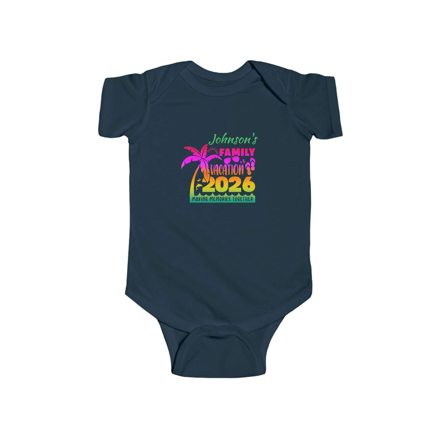 Custom Personalized Infant Family Vacation Onesie, Brand63