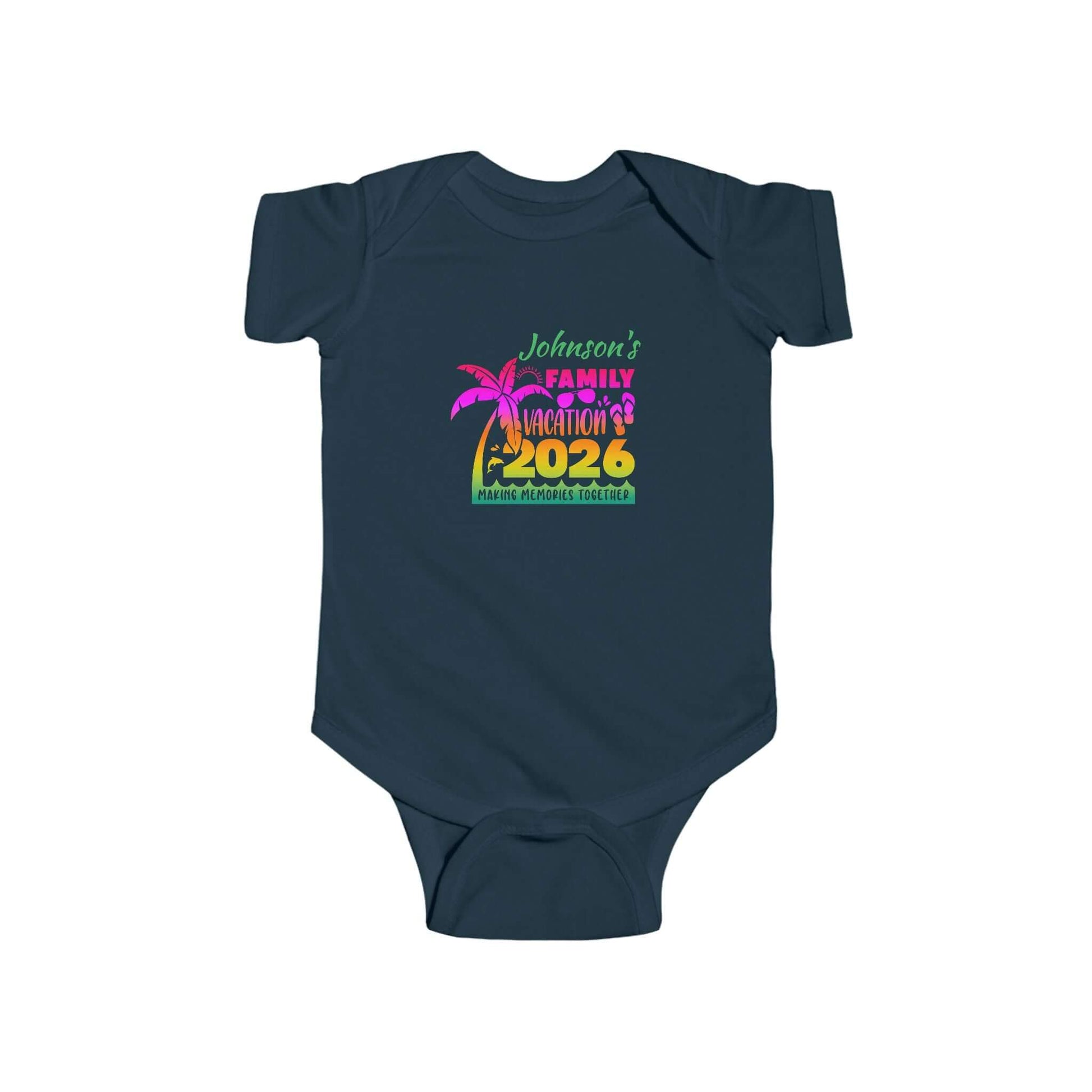 Custom Personalized Infant Family Vacation Onesie, Brand63