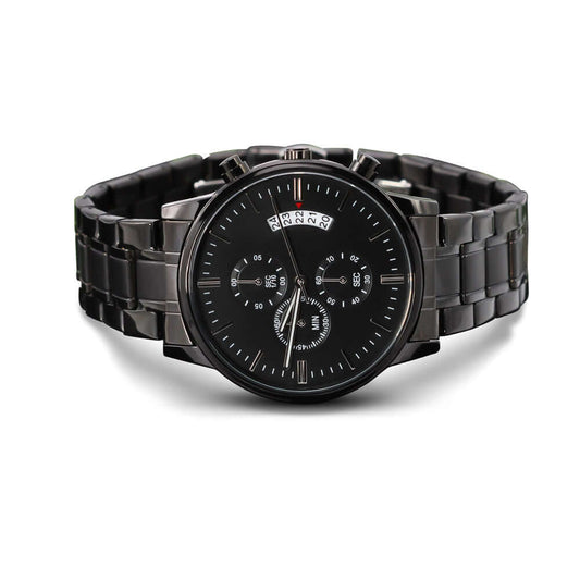 Customize It Yourself! Make It Your Own! Engraved Black Chronograph Watch, Brand63