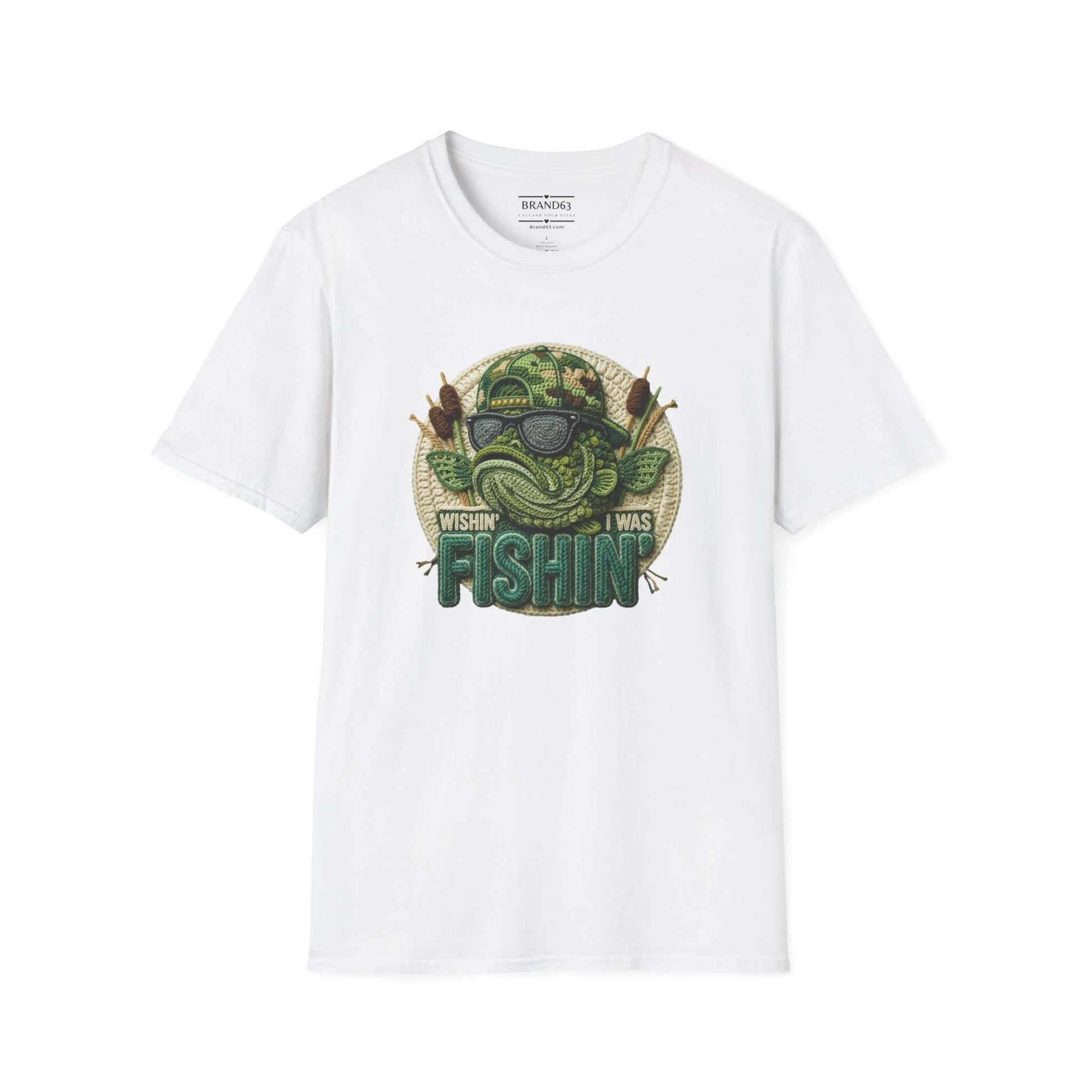 Dad's Fishing Shirt – Embroidered-Look Graphic Tee for Men, Brand63