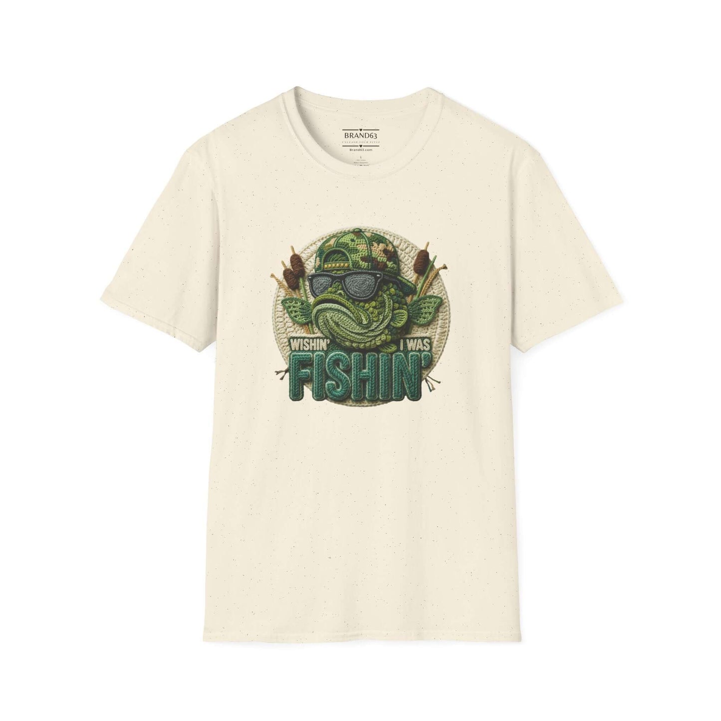 Dad's Fishing Shirt – Embroidered-Look Graphic Tee for Men, Brand63