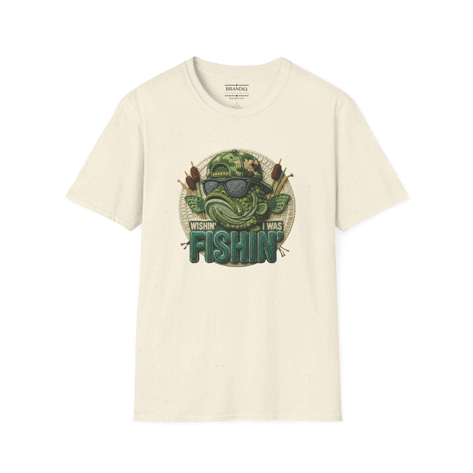 Dad's Fishing Shirt – Embroidered-Look Graphic Tee for Men, Brand63