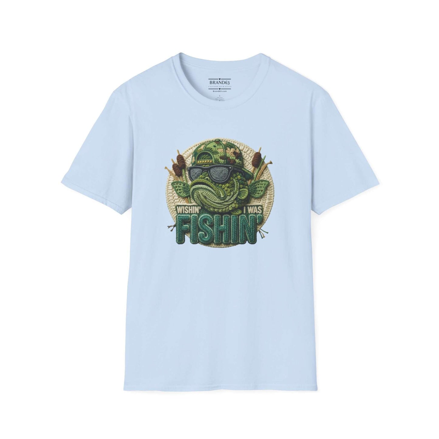 Dad's Fishing Shirt – Embroidered-Look Graphic Tee for Men, Brand63