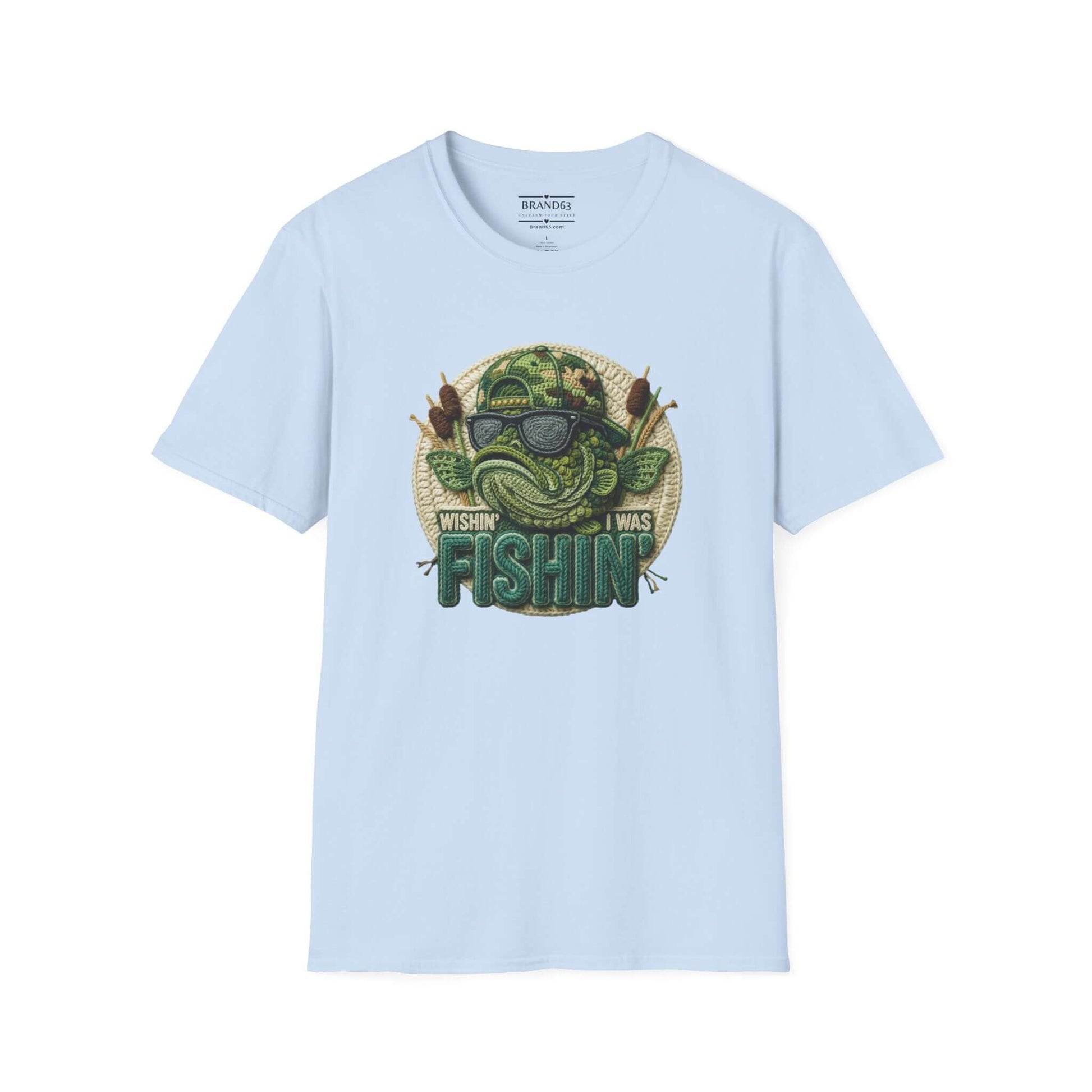 Dad's Fishing Shirt – Embroidered-Look Graphic Tee for Men, Brand63