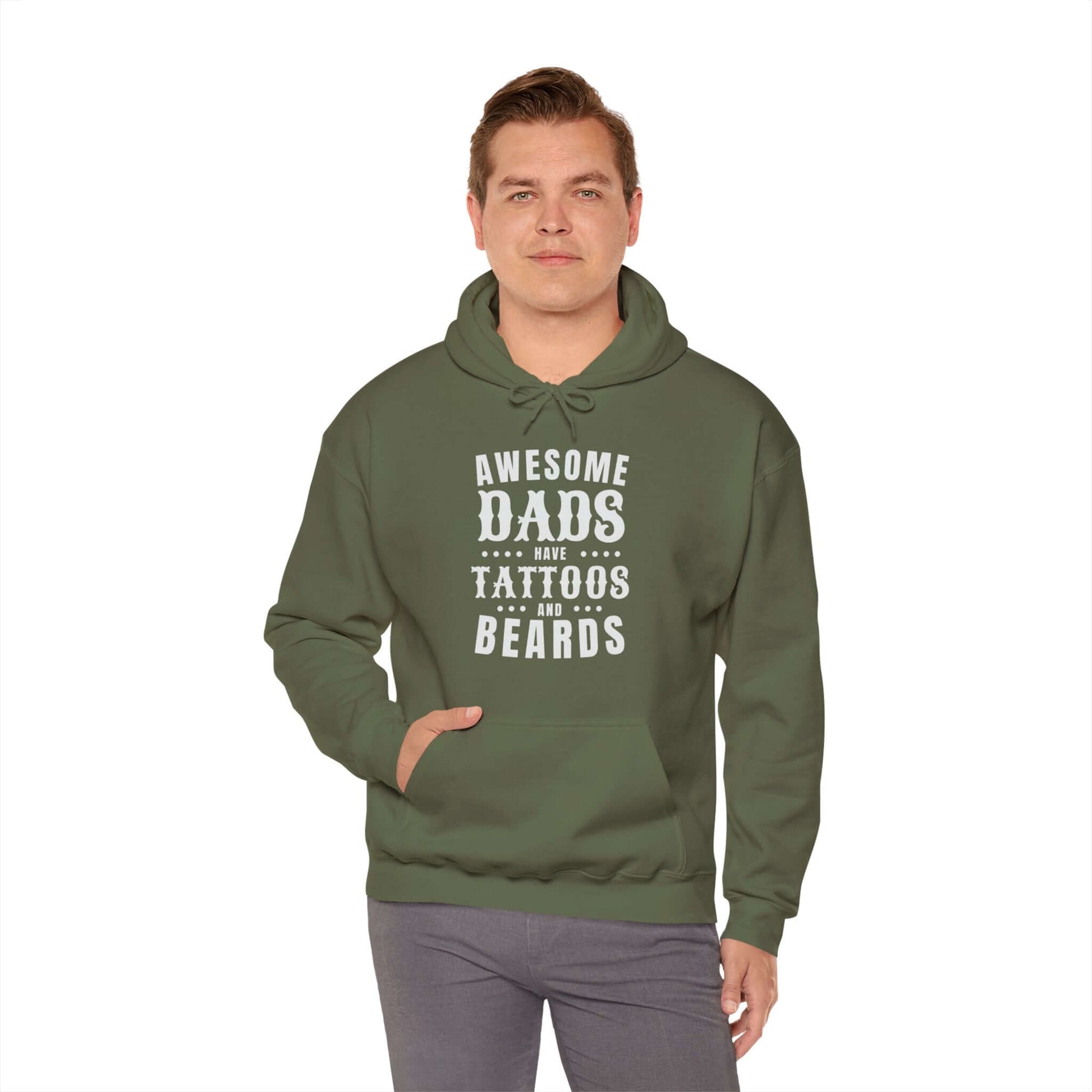 Dad's Tattoo and Beard Hoodie, Brand63