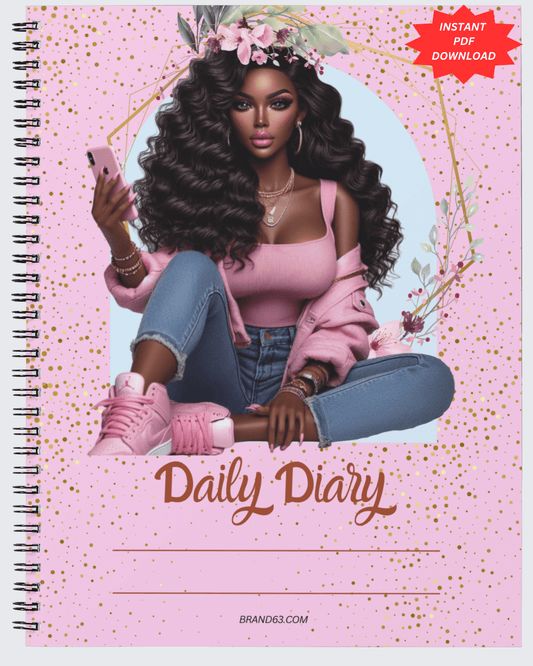Daily Diary For Black-Women -Instant Download PDF, Brand63