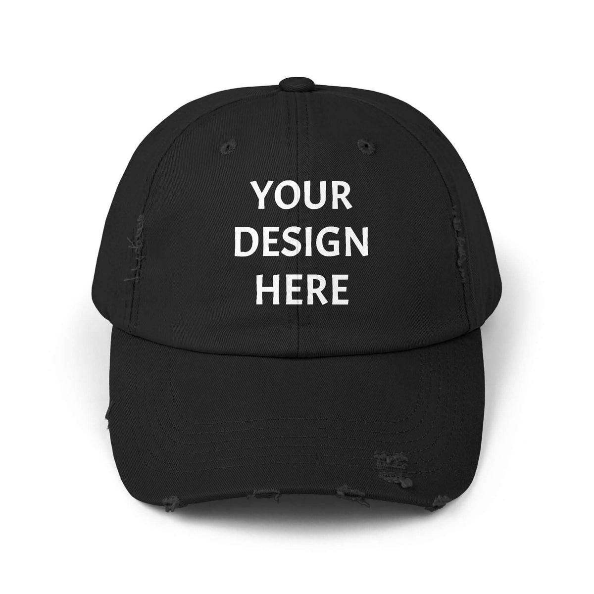 Design Your Own Unisex Distressed Cap - Trendy Casual Style Hat with Your Design, Brand63