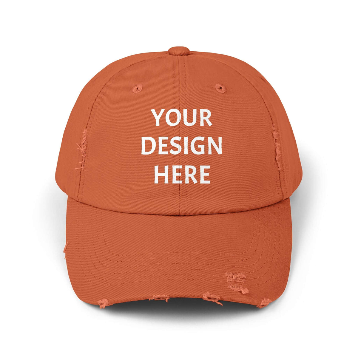 Design Your Own Unisex Distressed Cap - Trendy Casual Style Hat with Your Design, Brand63