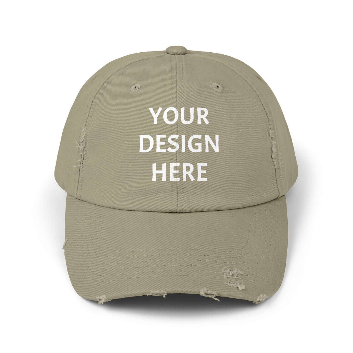Design Your Own Unisex Distressed Cap - Trendy Casual Style Hat with Your Design, Brand63