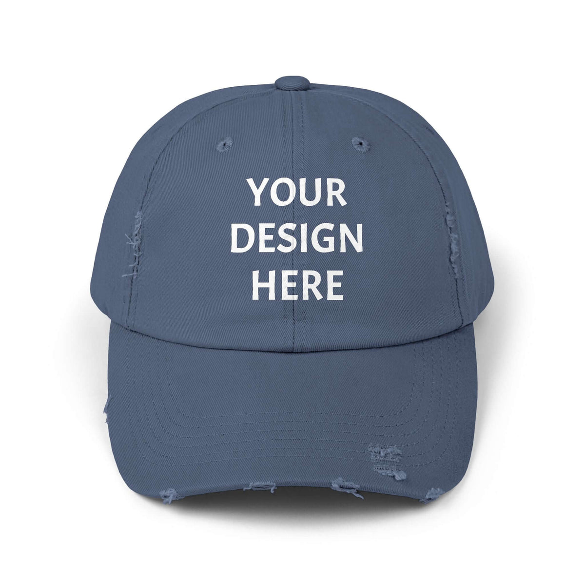 Design Your Own Unisex Distressed Cap - Trendy Casual Style Hat with Your Design, Brand63
