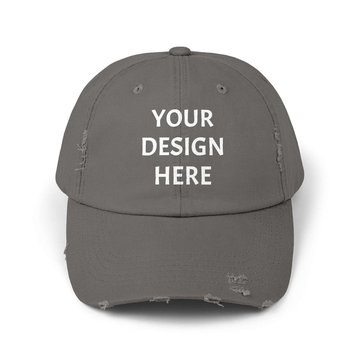 Design Your Own Unisex Distressed Cap - Trendy Casual Style Hat with Your Design, Brand63