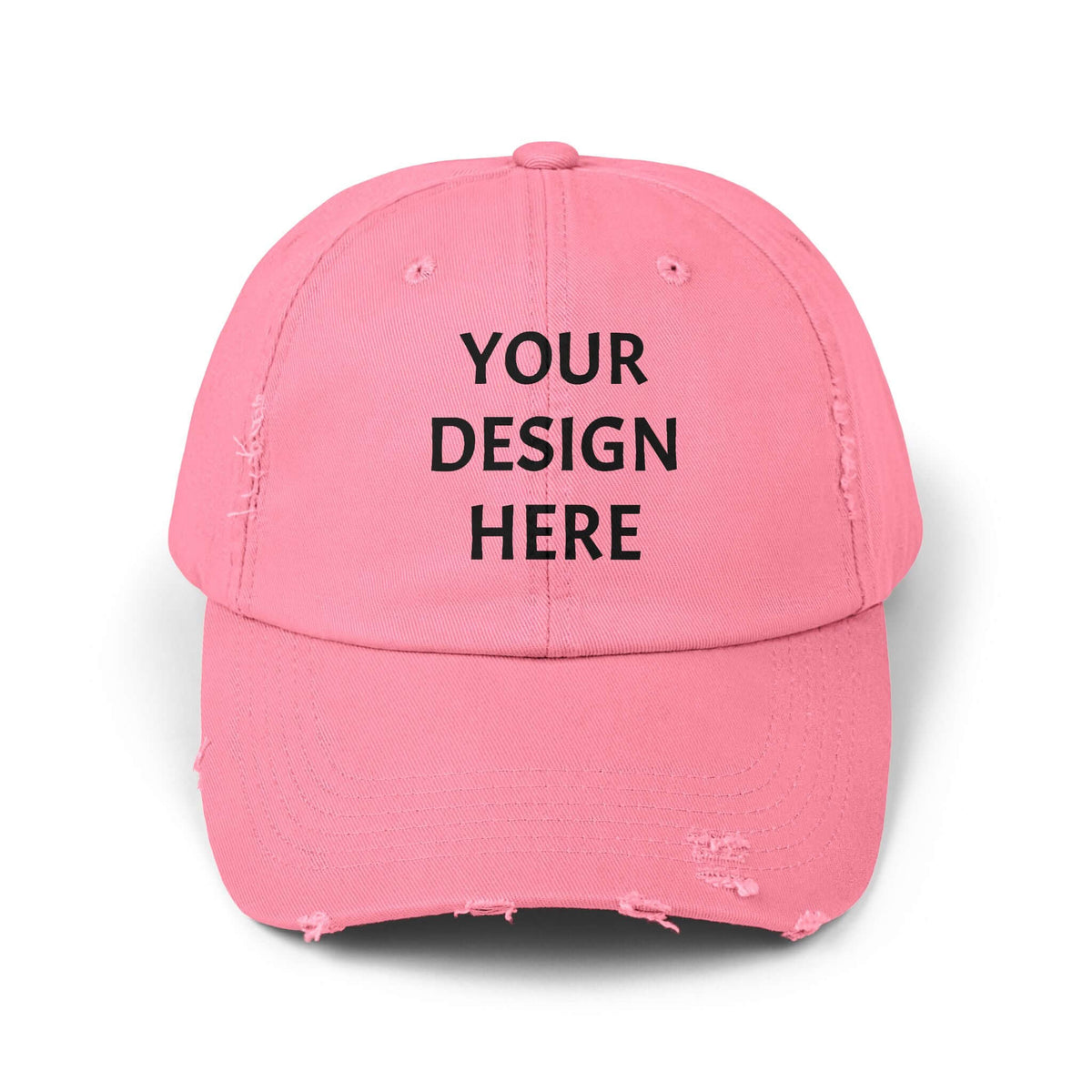 Design Your Own Unisex Distressed Cap - Trendy Casual Style Hat with Your Design, Brand63
