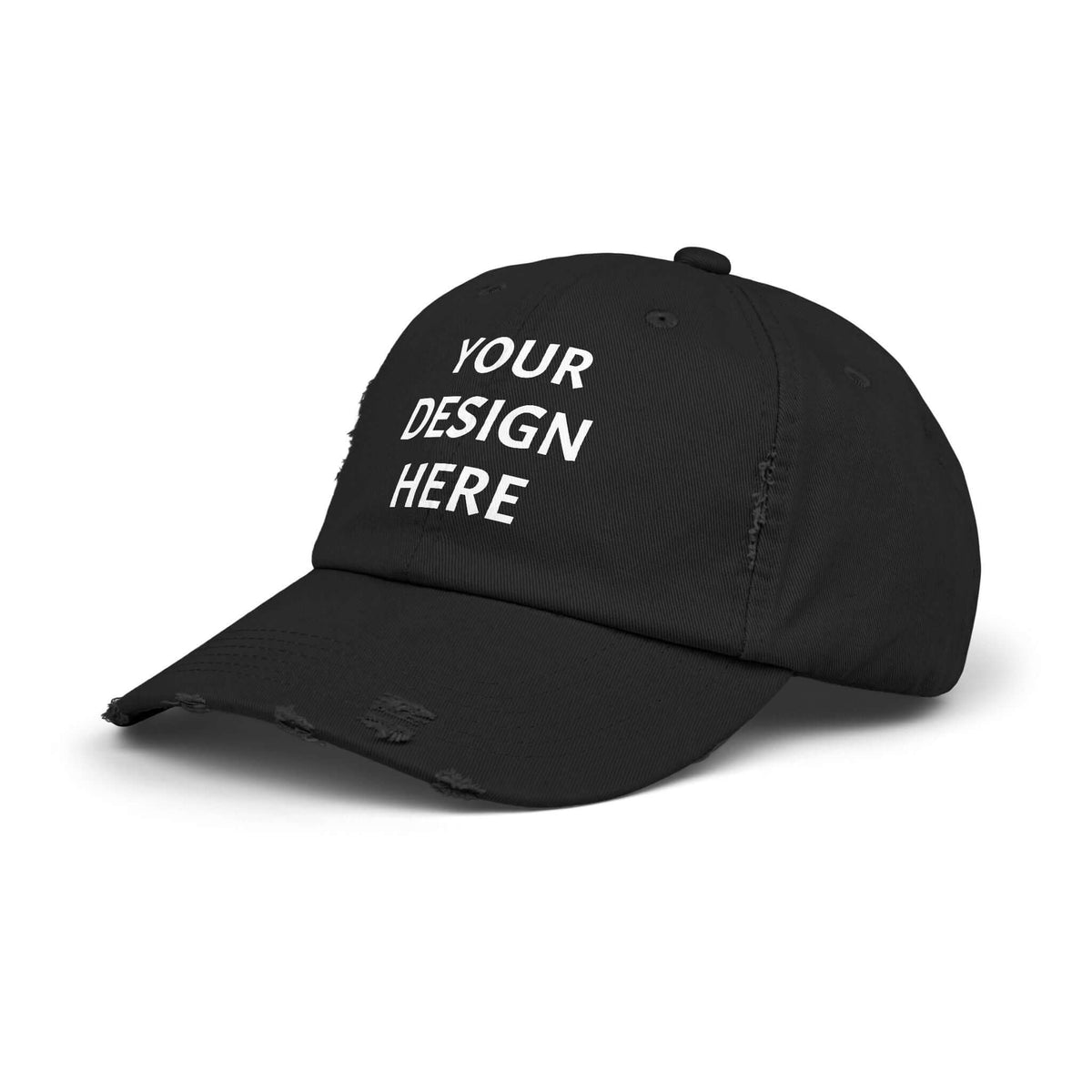 Design Your Own Unisex Distressed Cap - Trendy Casual Style Hat with Your Design, Brand63