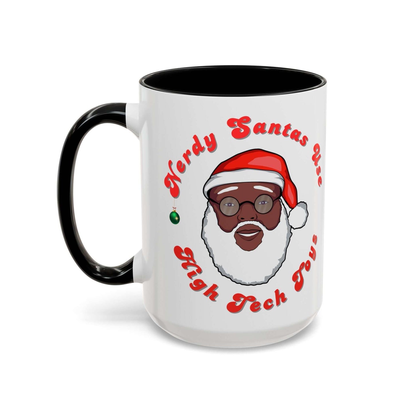 EXCLUSIVE Nerdy Black Santa Coffee Mug (15oz), Brand63