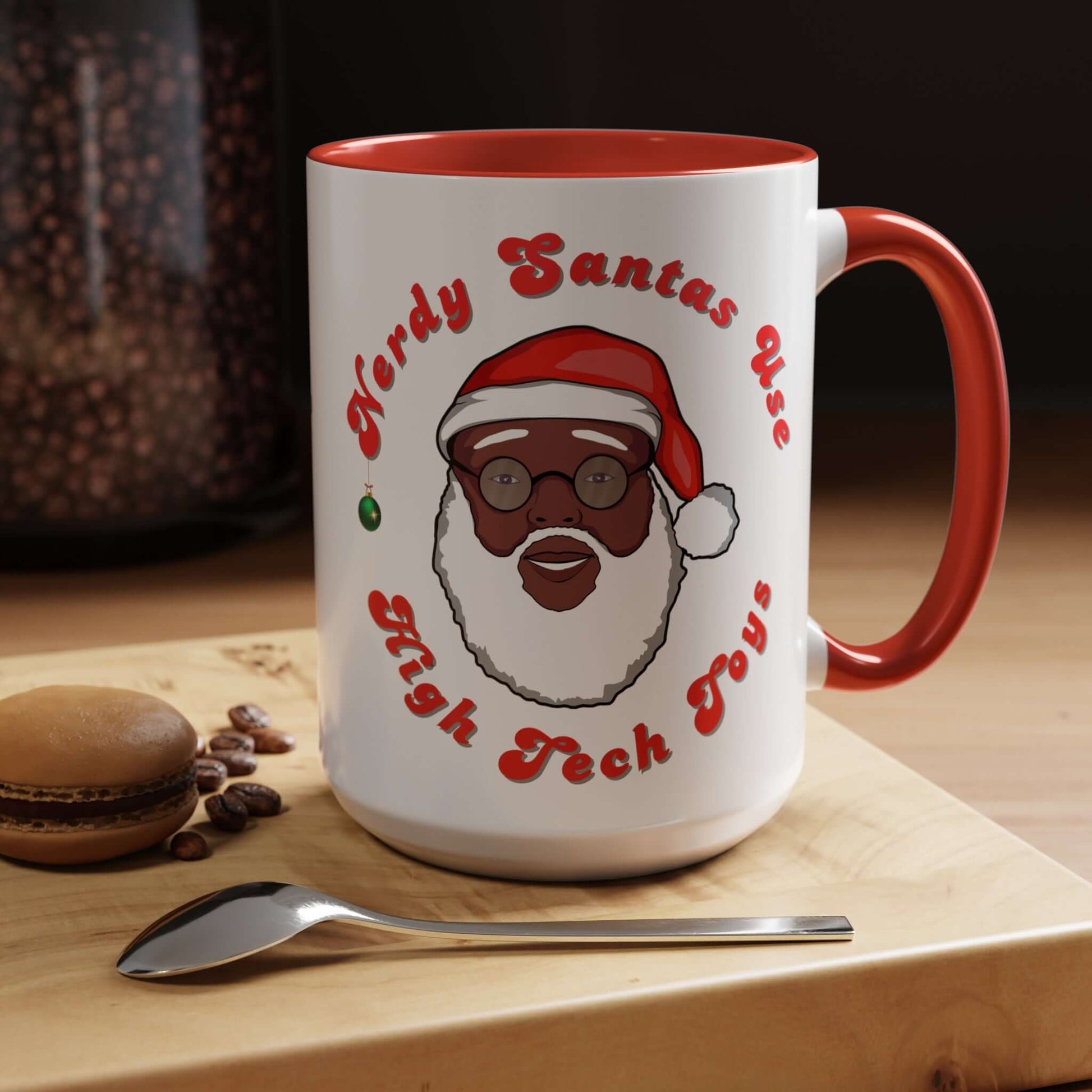 EXCLUSIVE Nerdy Black Santa Coffee Mug (15oz), Brand63