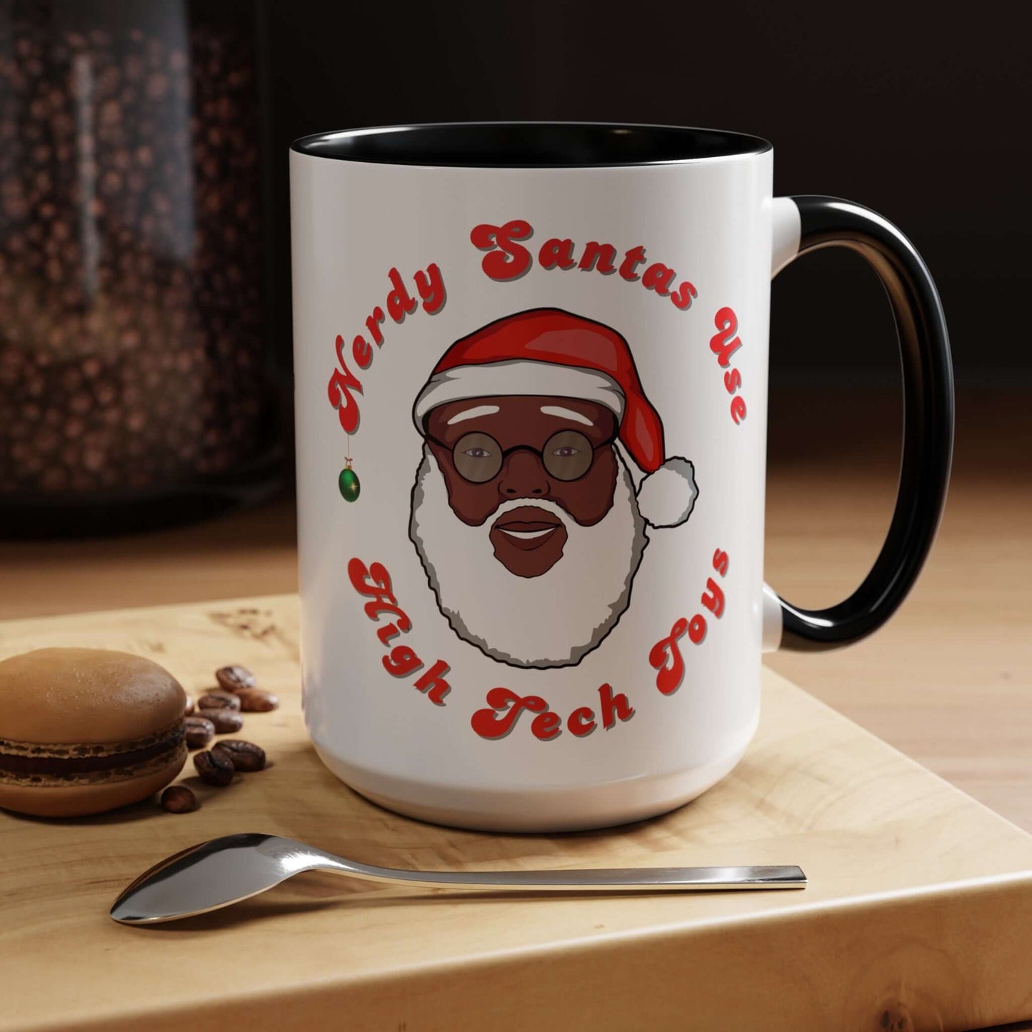 EXCLUSIVE Nerdy Black Santa Coffee Mug (15oz), Brand63