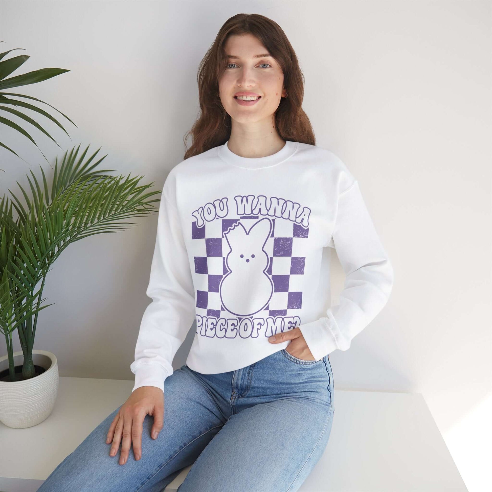 Easter Peeps, Adult Sweatshirt (PURPLE PEEPS), Brand63