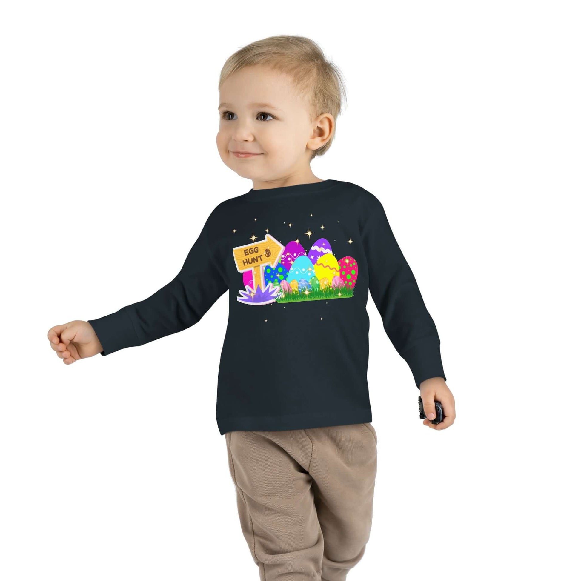 Eggs-Travagant Easter Toddler Long-Sleeve Shirt | Sweatshirt Style, Brand63