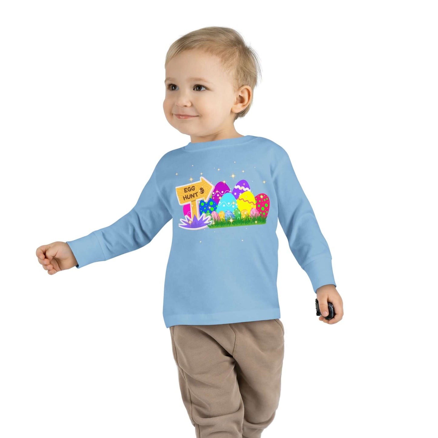 Eggs-Travagant Easter Toddler Long-Sleeve Shirt | Sweatshirt Style, Brand63